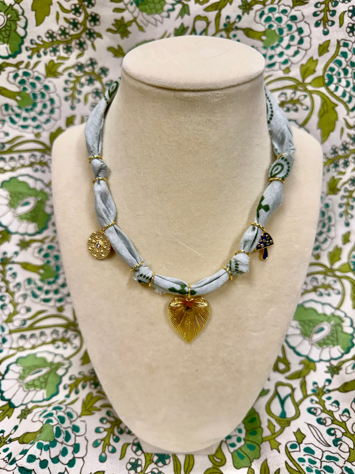 light green bandana scarf necklace