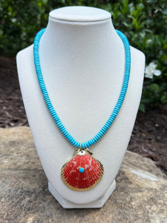 turquoise with red shell and turquoise accent