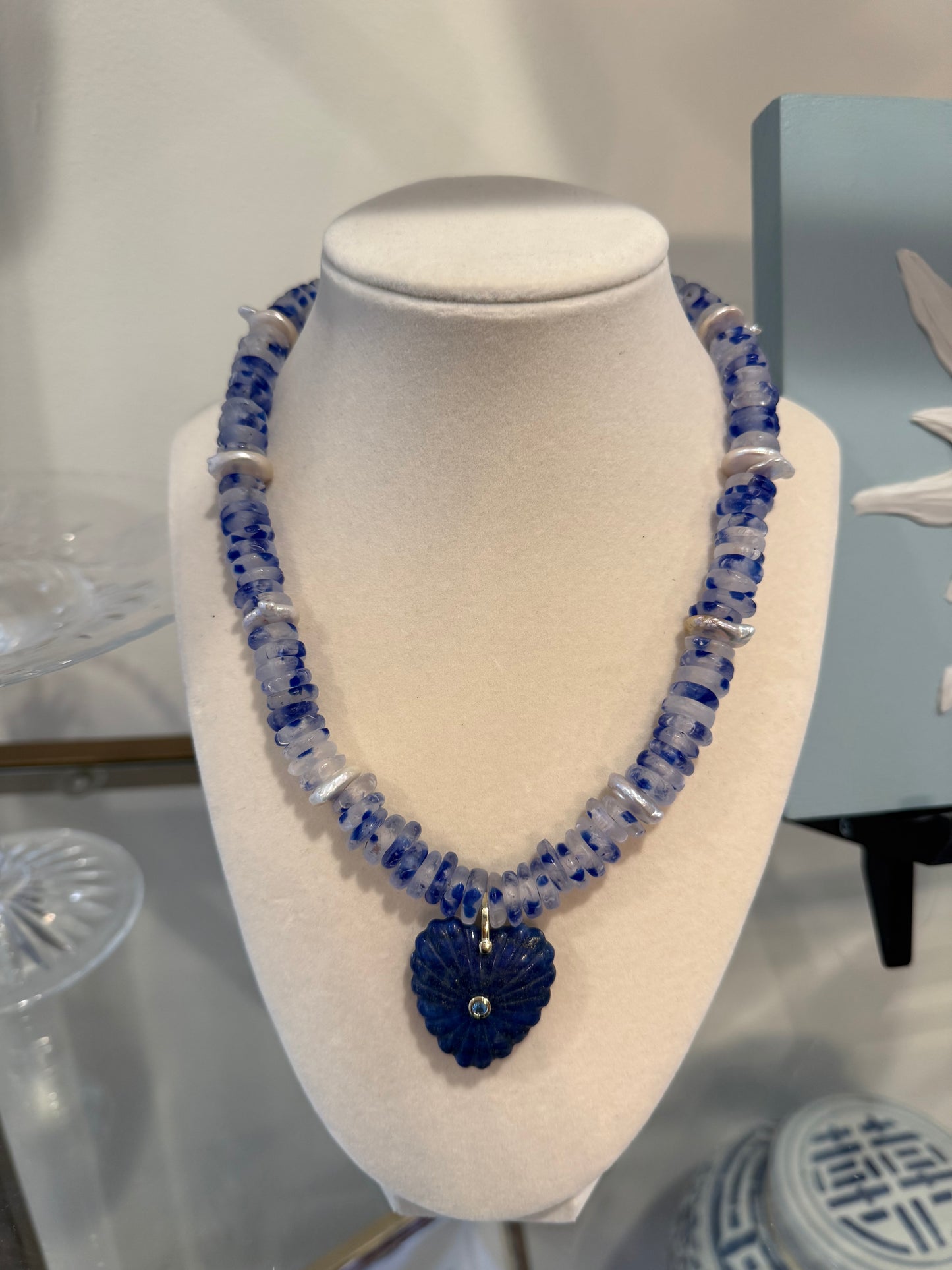 speckled blue necklace