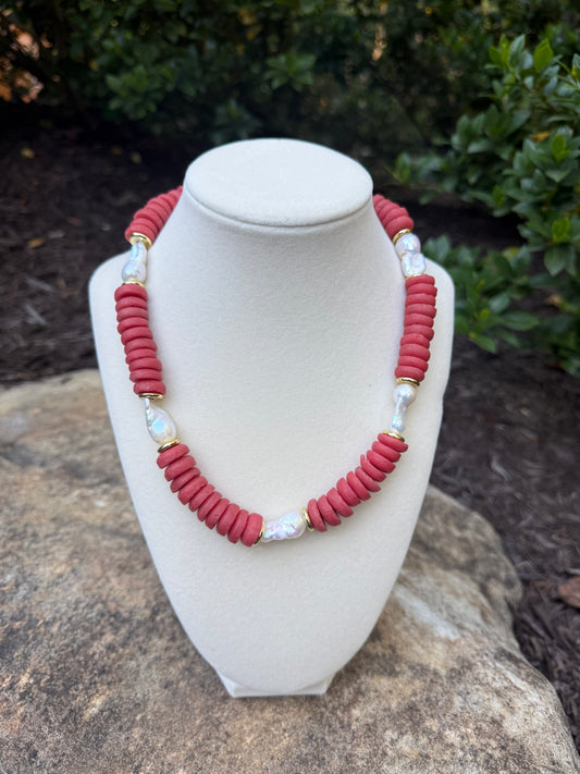 red ashanti pearl necklace
